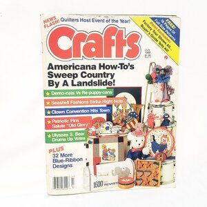 Crafts Magazine July 1988 32 Blue Ribbon Designs Seashell Clown Patriotic Bear